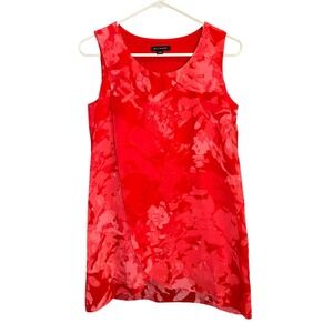 H by Halston Women's Red Floral Print Sleeveless flowy Top XXS